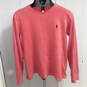 Plain Salmon Polo Ralph Lauren Long Sleeve